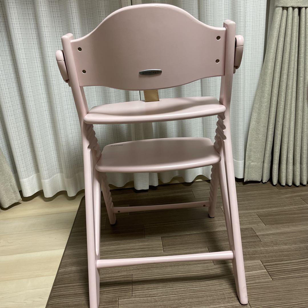 【希少色】　ヤマトヤ　ハイチェア　アッフルチェア　テーブル　ピンク