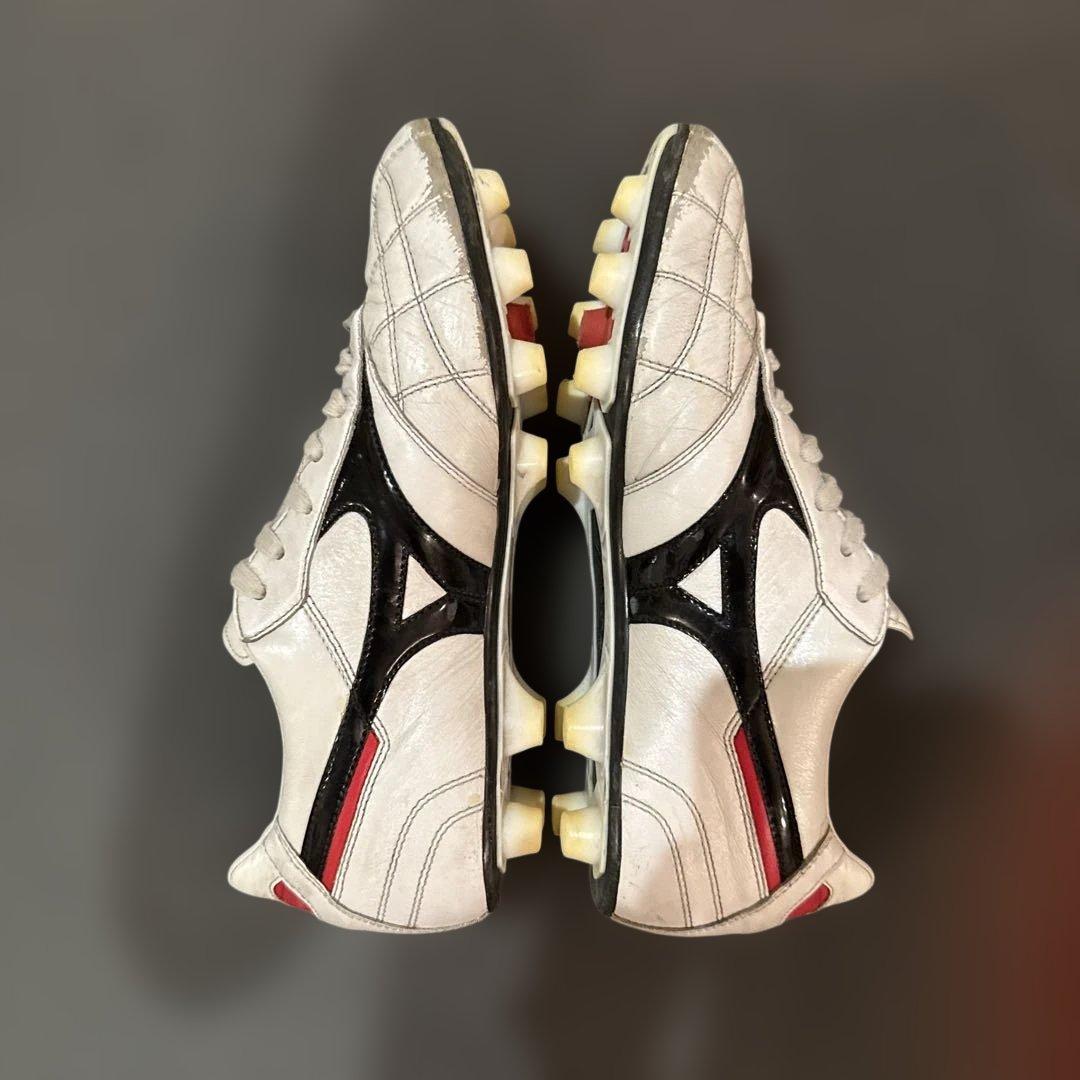 25cm Mizuno Morelia スパイクシューズ ホワイト/ブラック