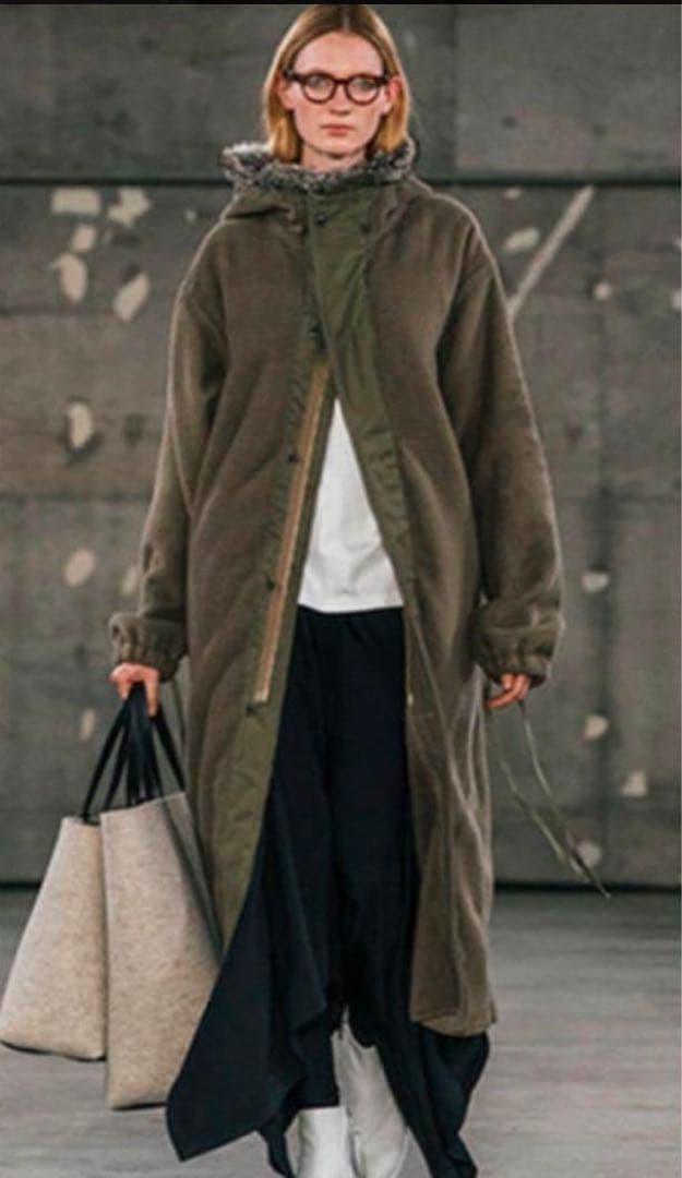 HYKE オリーブグリーン モッズコート S