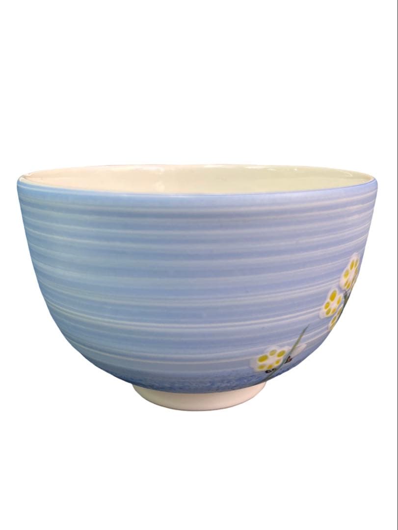 茶碗　白釉　白梅　抹茶茶碗　抹茶碗　山岡善高　茶道具