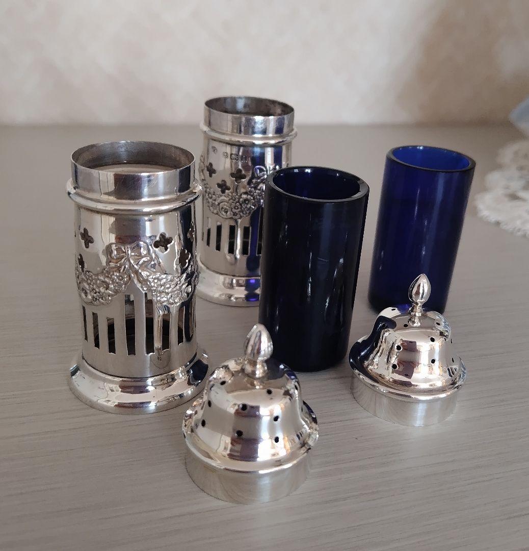 純銀　リボンとガーランドのソルト&ペッパー