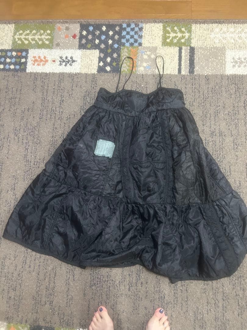 森　古着　リメイク　ミリタリーキャミチュニック　黒