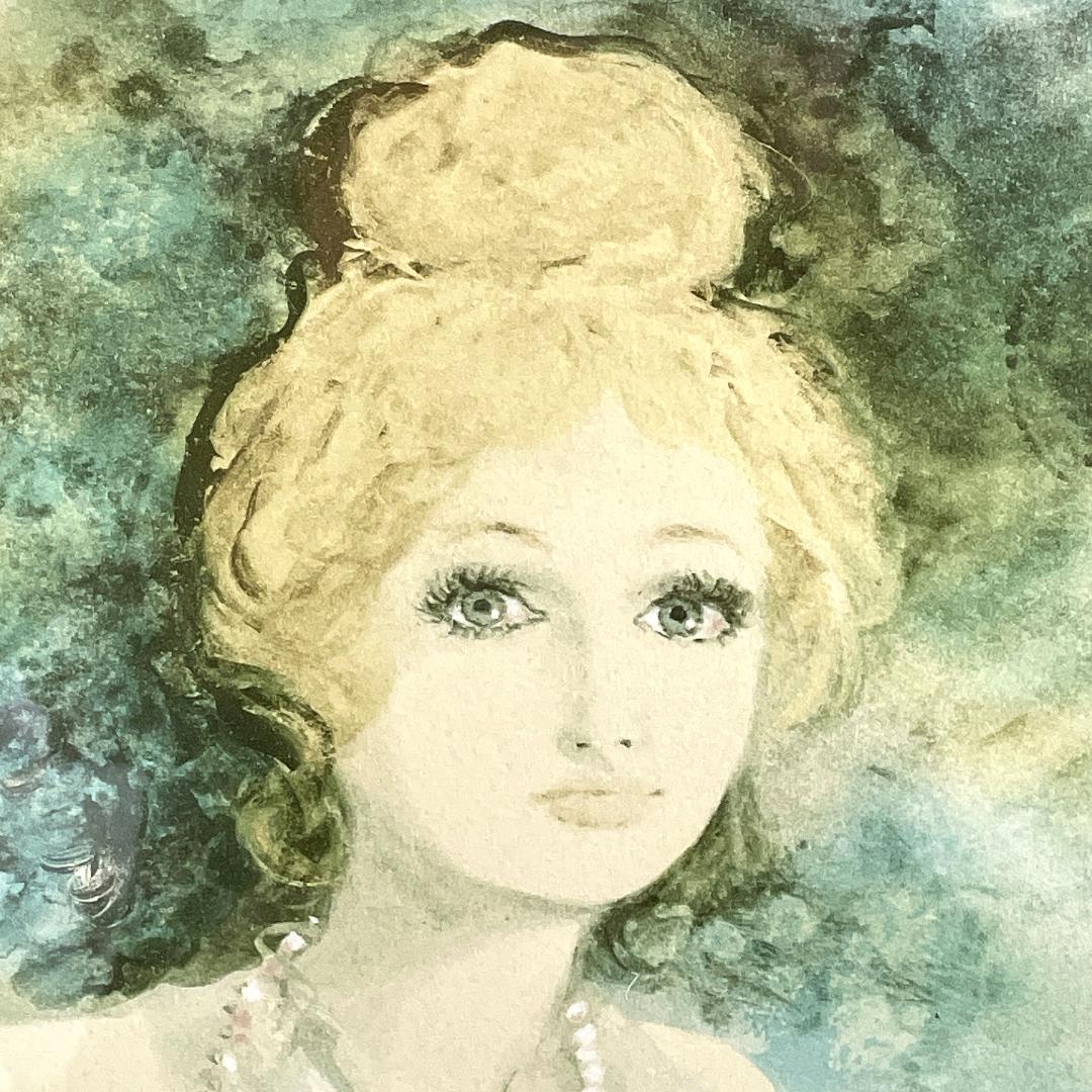 真作保証 ベルナール・シャロワ『白いネックレス』大作大判 リトグラフ 直筆サイン