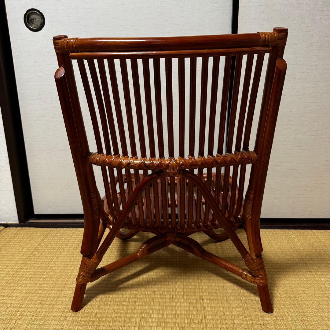ラタン椅子 美品 ヴィンテージ (中古) 籐家具 和モダン 昭和 美しい曲線美