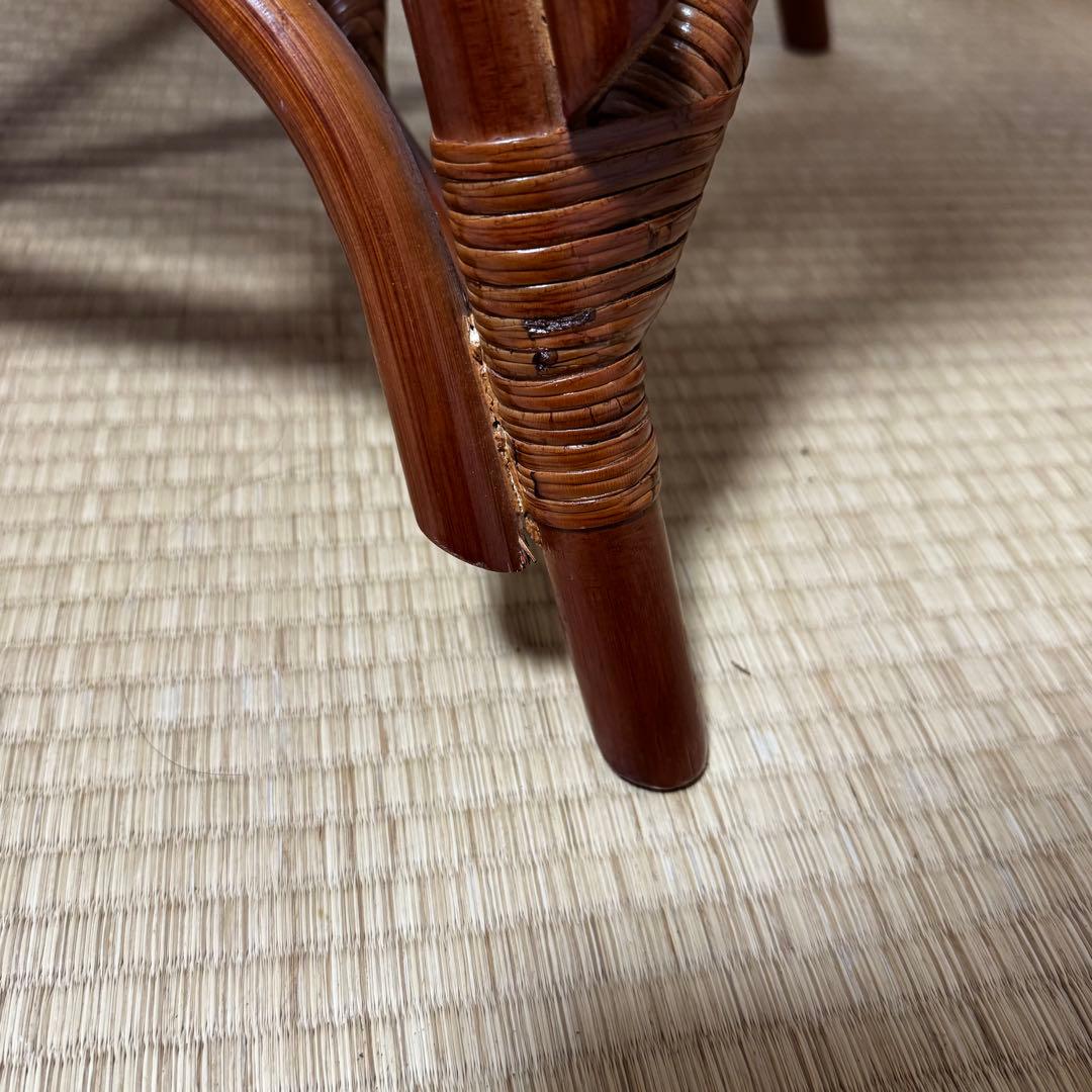 ラタン椅子 美品 ヴィンテージ (中古) 籐家具 和モダン 昭和 美しい曲線美