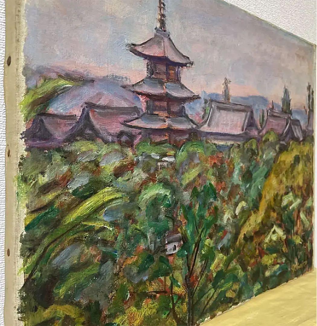 巨匠 小絲源太郎『山寺』油彩 カンヴァス F6 原画 真作保証 1点もの 鬼貴重