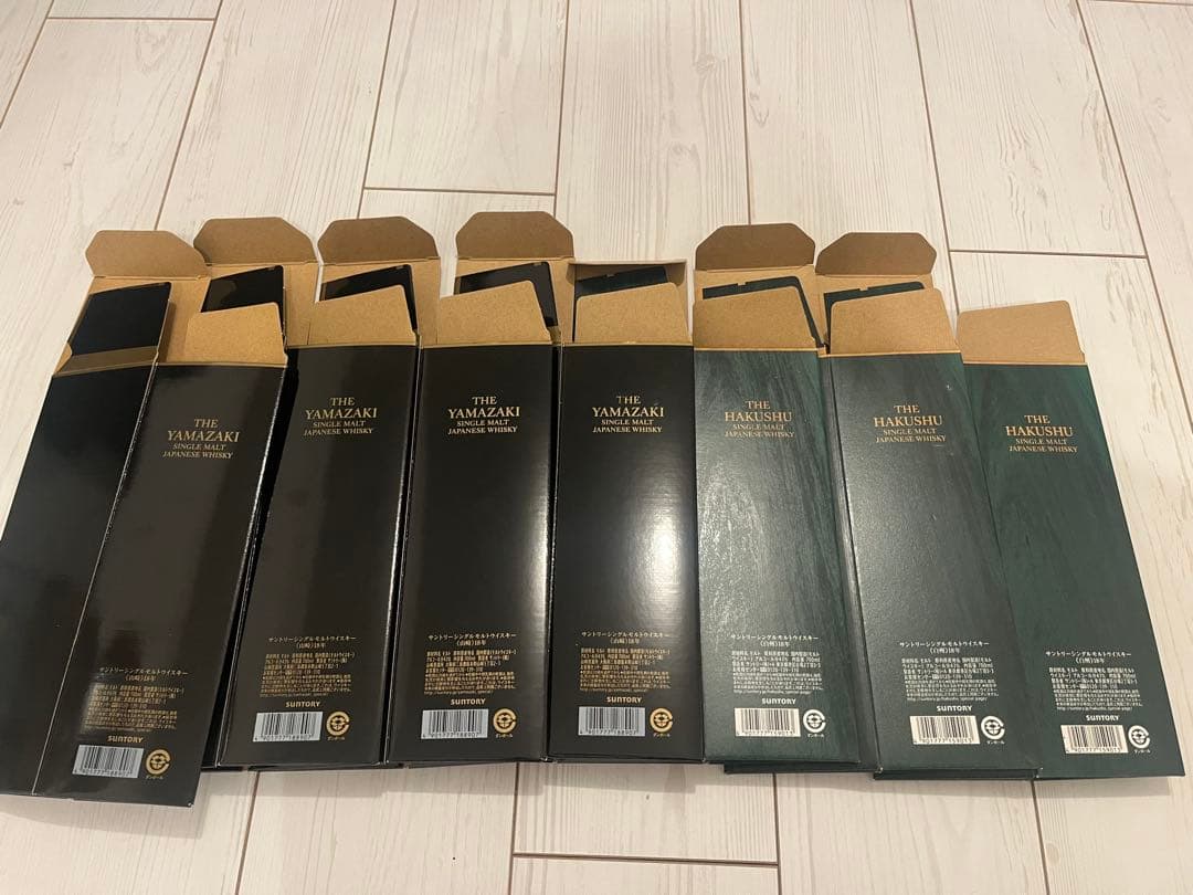 山崎18年空箱4枚　白州18年空箱3枚