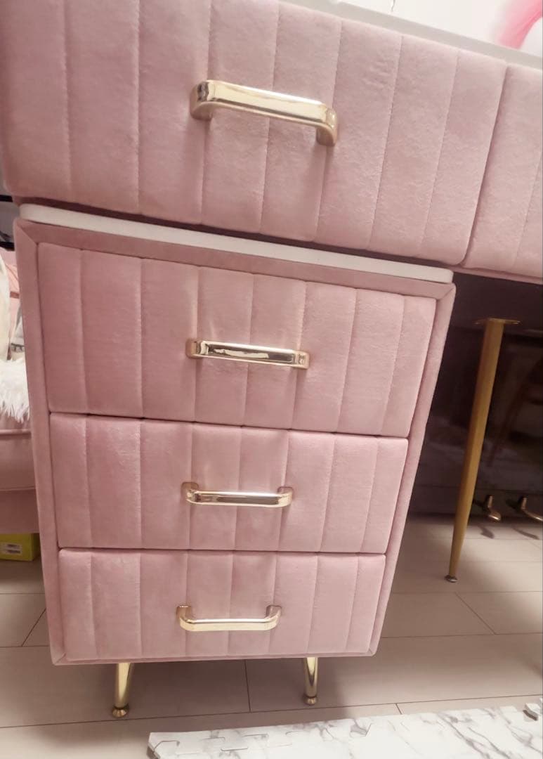 大理石 ピンク ドレッサー ＆チェスト セット