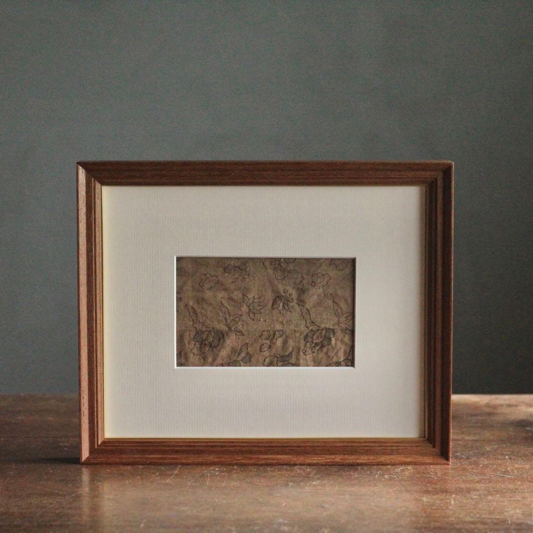 古い 和更紗 端切れ 額装 古道具 アンティーク 古布