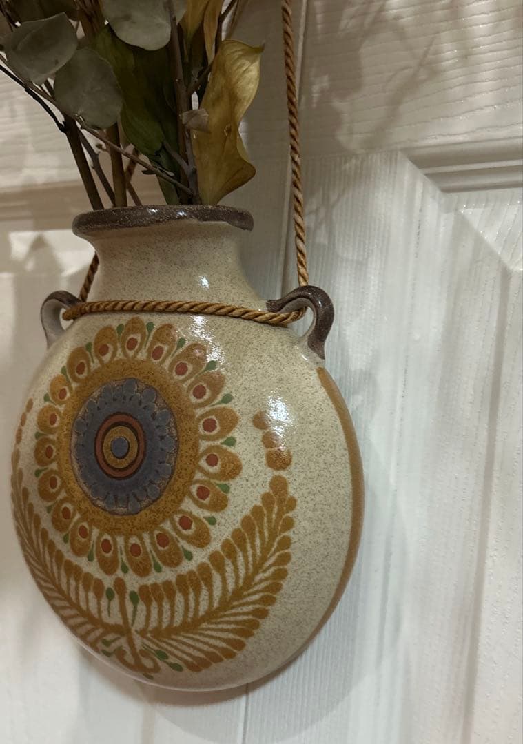 ★ヴィンテージ ポルタ・チェリ 壁掛け花瓶：1970年代スペイン ボヘミアン陶器