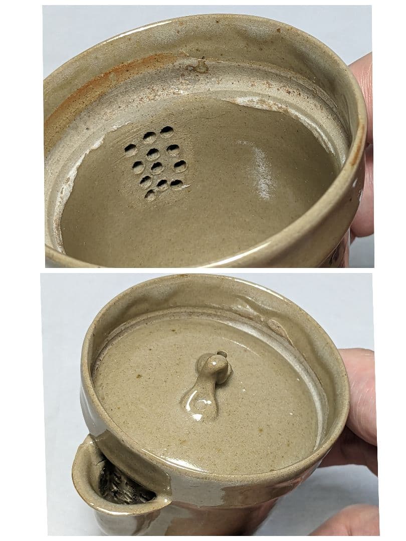 虫明焼 絵宝瓶 合箱 煎茶碗2個付き 煎茶道具 煎茶器 食器 工芸品 絵付 灰釉