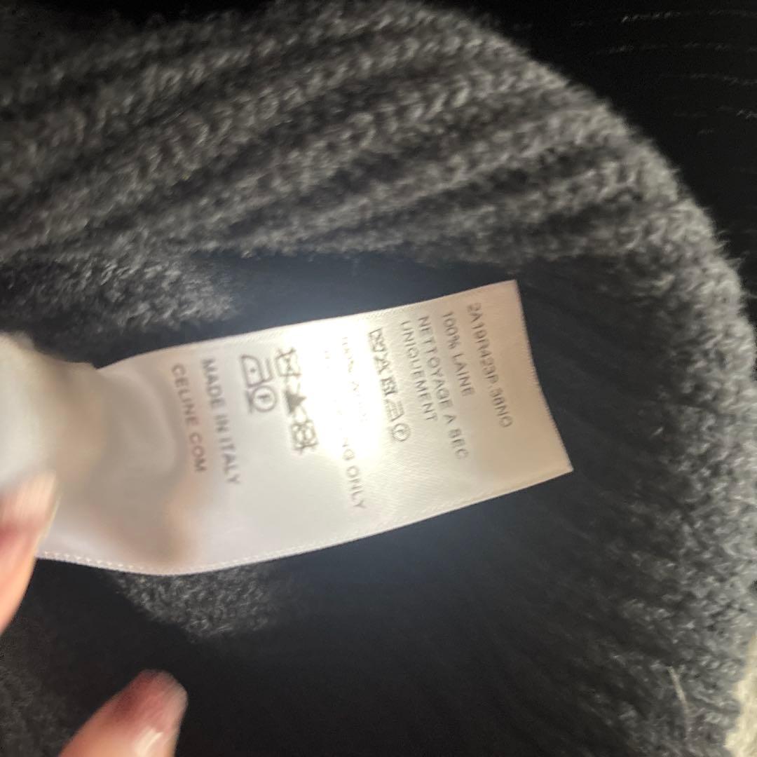 CELINE ブラック ロゴ セーター　L
