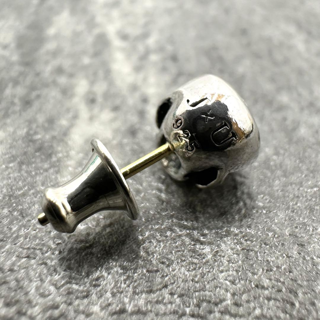 ★鑑定済★ジャスティンデイビス★J×U★スカル★SV925× K18★ピアス★