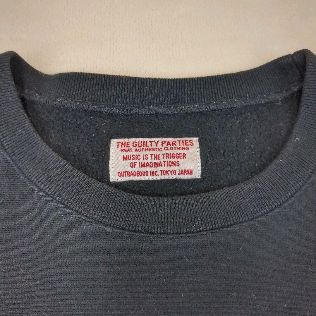 ワコマリア ワンポイント スウェット バックプリント ブラック Sサイズ