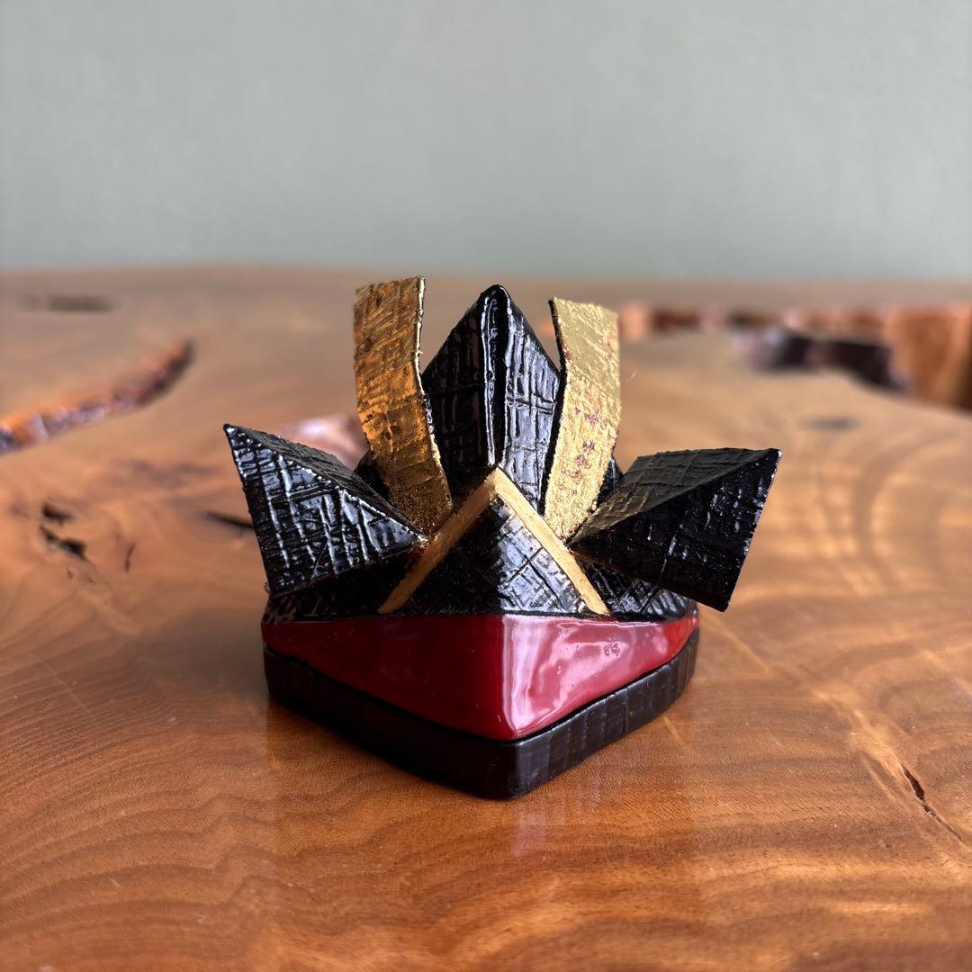 飾兜 香合 木製 一閑塗 三宅謙蔵 茶道具 共箱