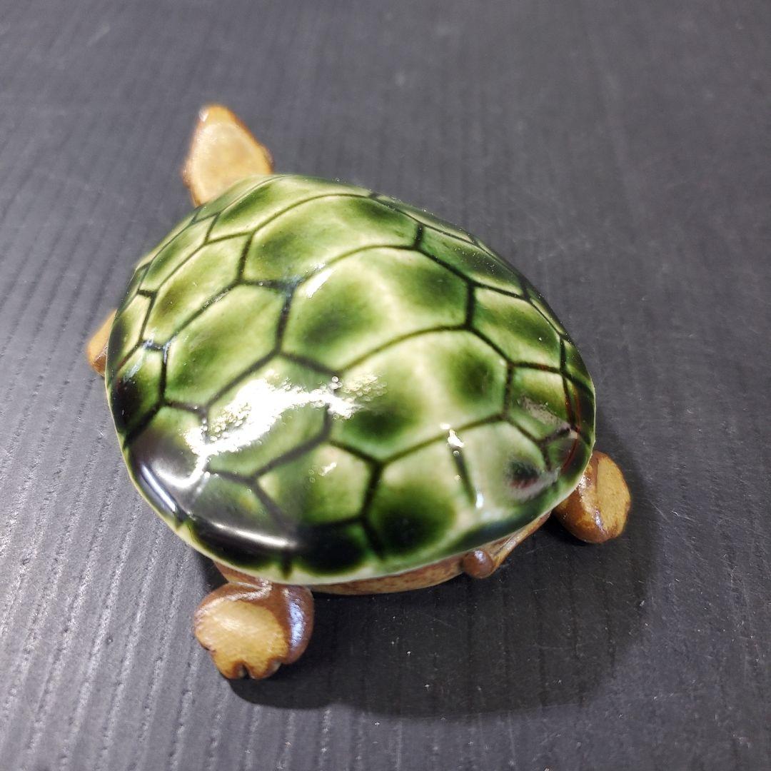 sale 茶道具 織部焼 松本鉄山 亀 香合 伊羅保 織部 g