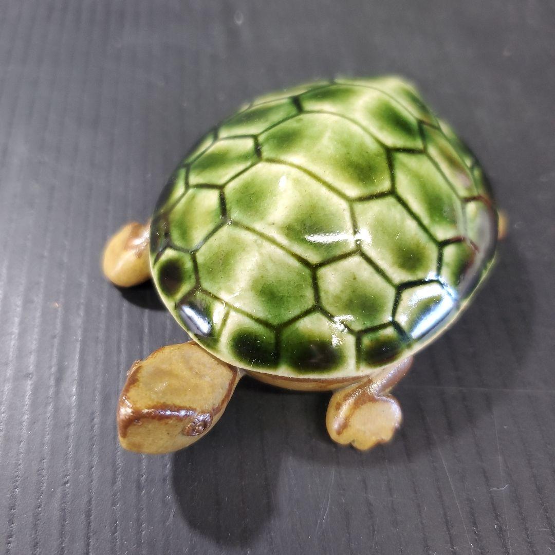 sale 茶道具 織部焼 松本鉄山 亀 香合 伊羅保 織部 g