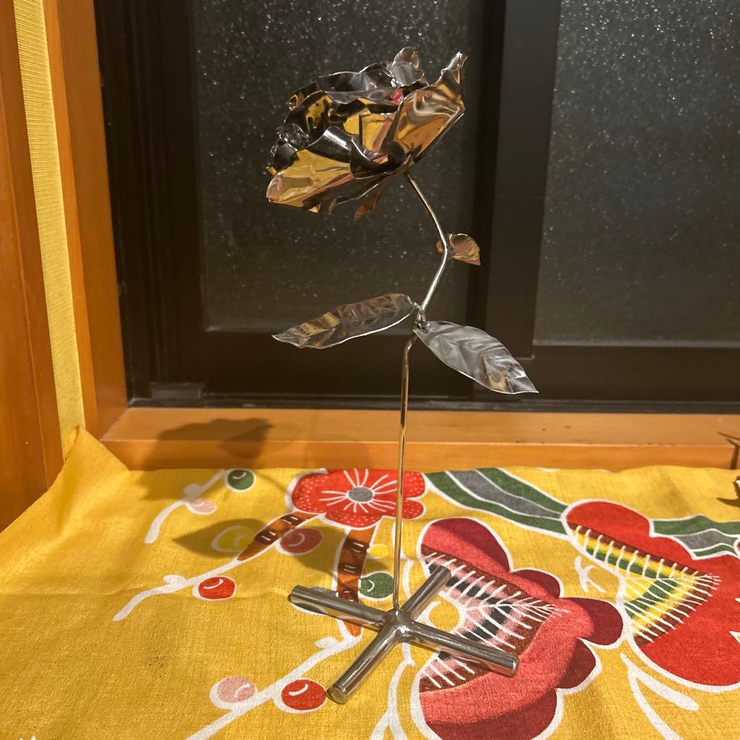 金属製バラの花装飾品 （一点物）（希少）