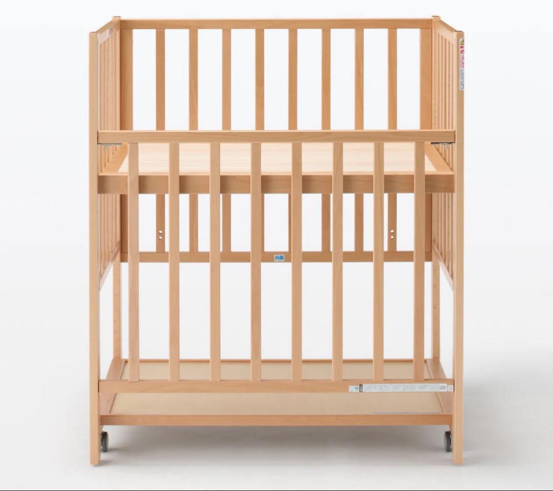 【美品】無印良品 ベビーベッド　【オーク材】