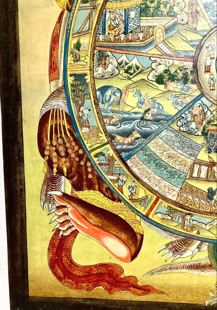 チベット　曼荼羅　マンダラ　仏画　(4) タンカ　掛軸　観音　菩薩　如来