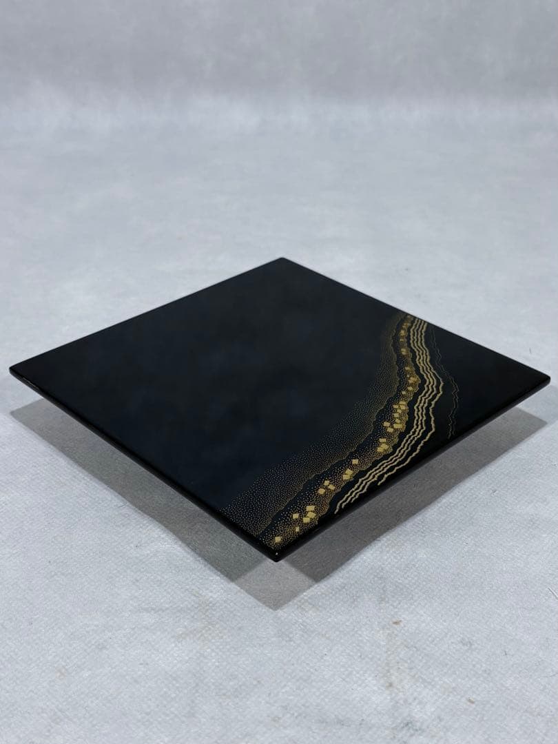 輪島塗　名工 水尻清甫作　星雲沈金　盛器　美品　共箱　茶道　懐石道具　送料込