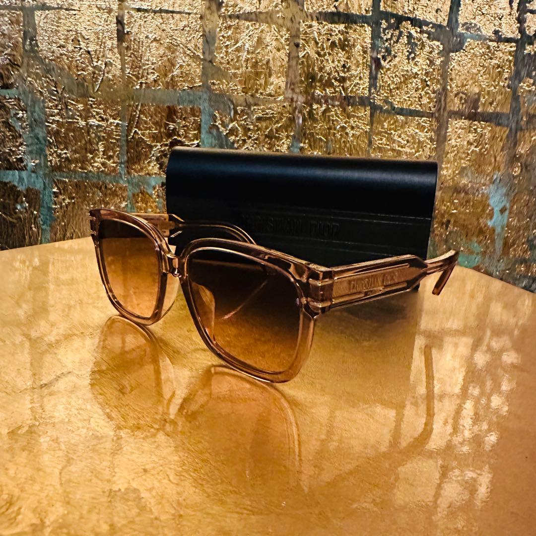 クリスチャンディオール スクエアサングラス　ピンク