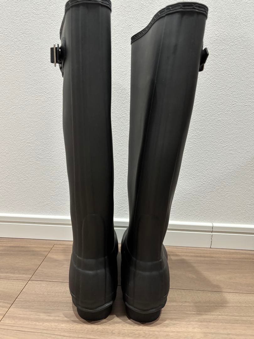 ※美品※HUNTER ブラック レインブーツ バックル付き 25cm