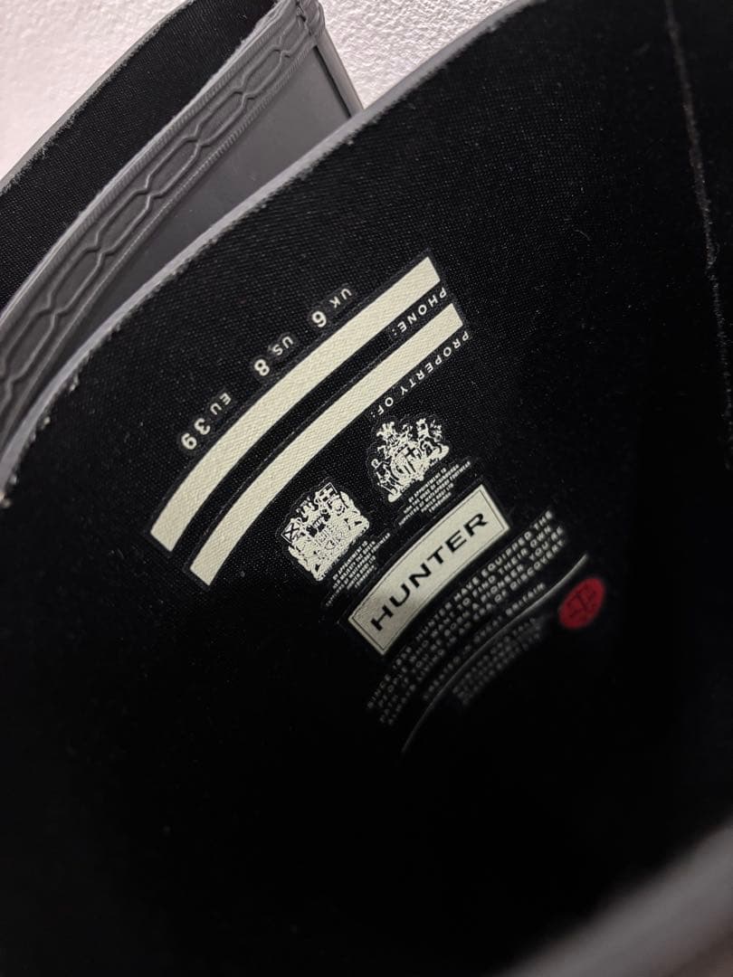 ※美品※HUNTER ブラック レインブーツ バックル付き 25cm