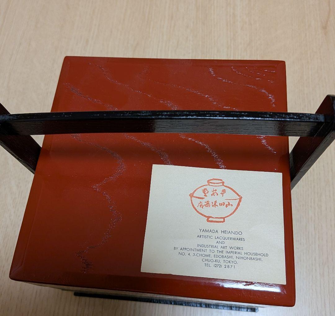 レトロ　宮内庁御用達　山田平安堂乃漆器　重箱