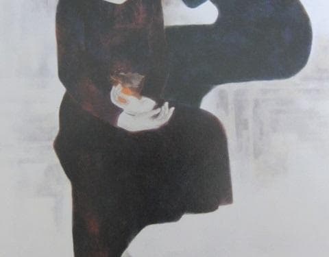 山下保子、【秋の気】、希少画集画、新品高級額 額装付、状態良好