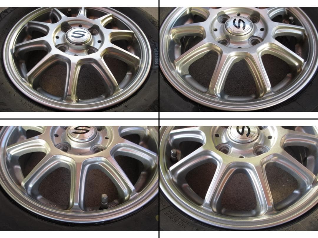 社外 13インチ アルミ ホイール PCD100 4穴 4本 155/65R13