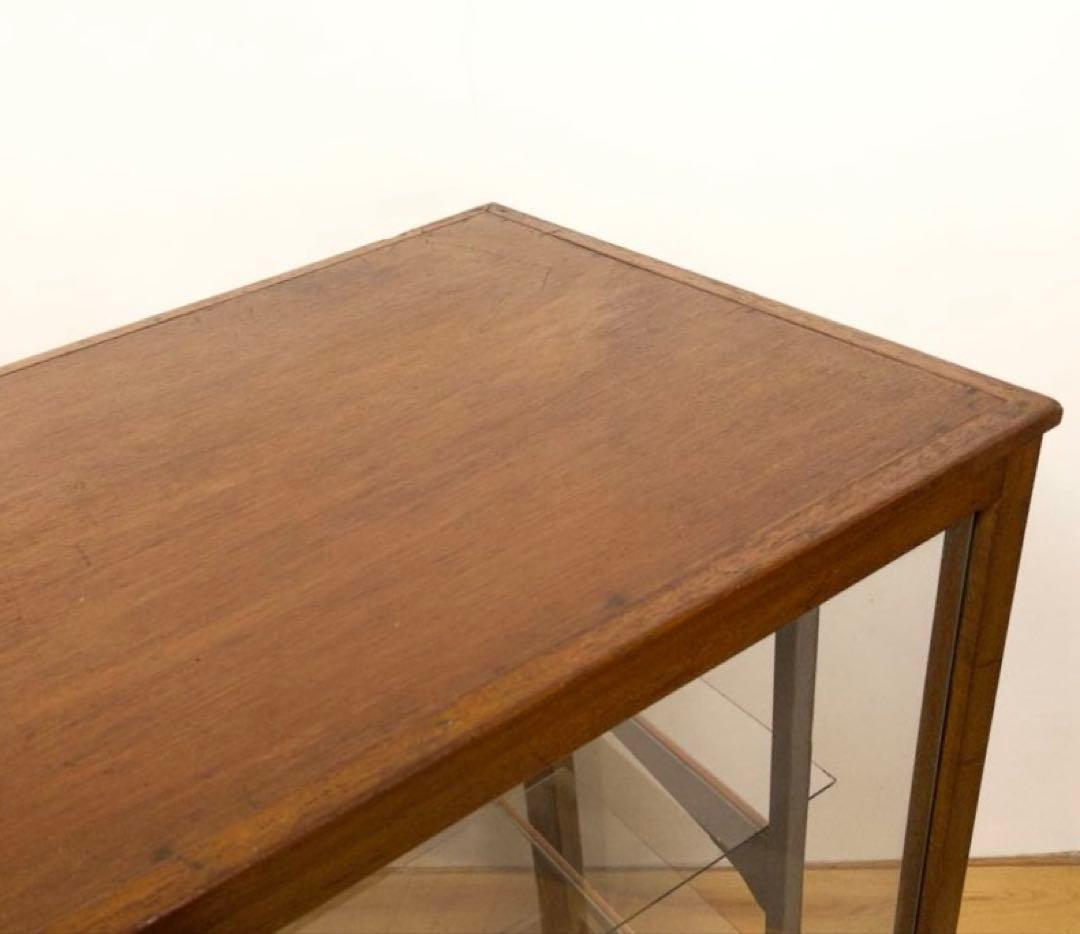 木枠　ガラス　ショーケース　横幅約151㎝　商店　M067　アンティーク　レトロ