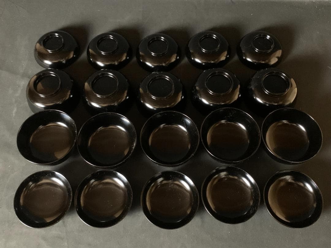 輪島塗 塩安製 黒真塗 汁椀 10客 共箱 茶懐石道具茶道具 901