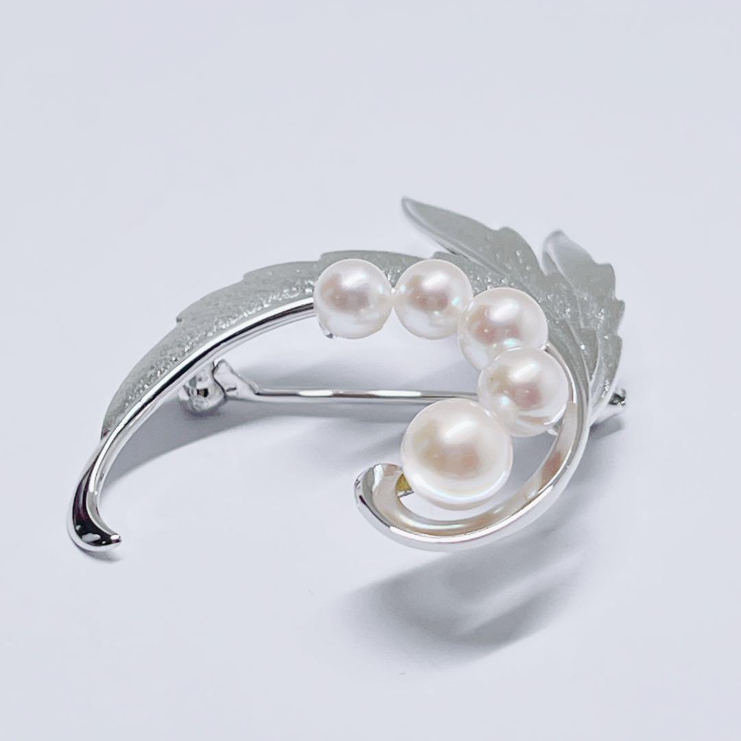 【未使用品】✨MIKIMOTO ミキモト パール　ブローチ　リーフ　羽