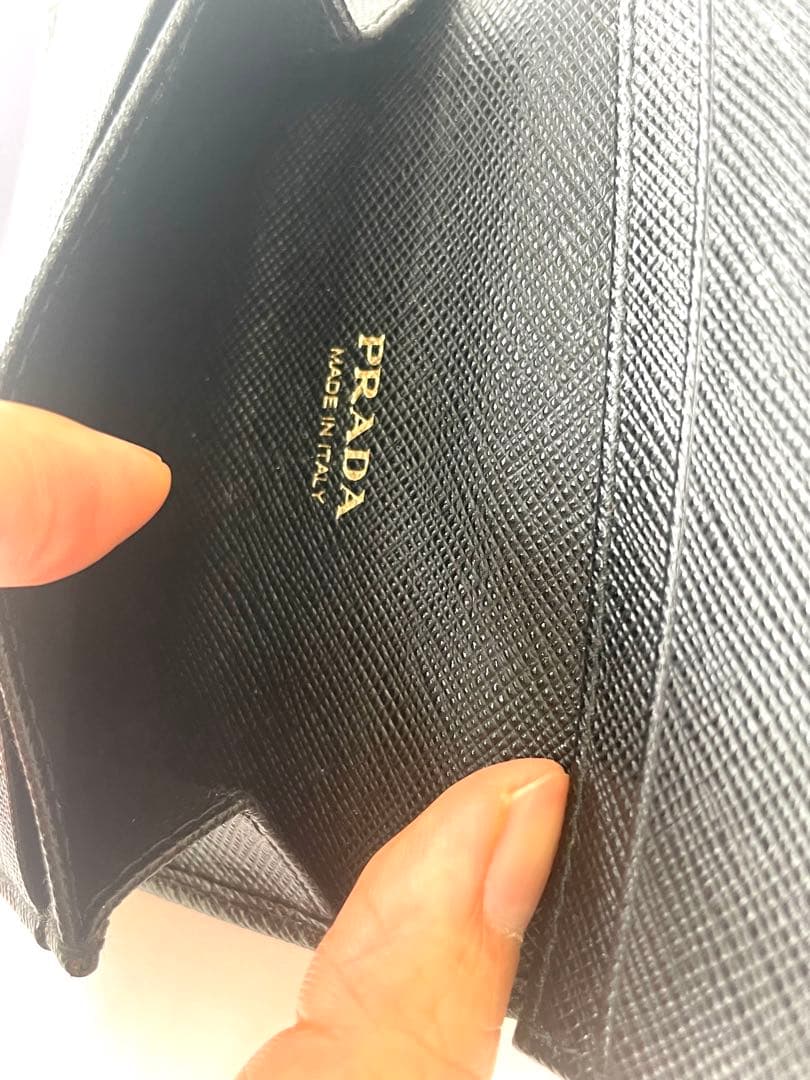 専用‼️PRADA【プラダ】カードケース　名刺入れ　サフィアーノ　ブラック　リボン
