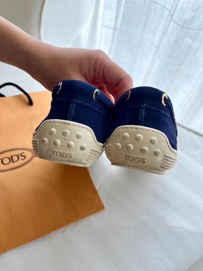 TOD'S ネイビー ローファー スエード 37 23.5cm