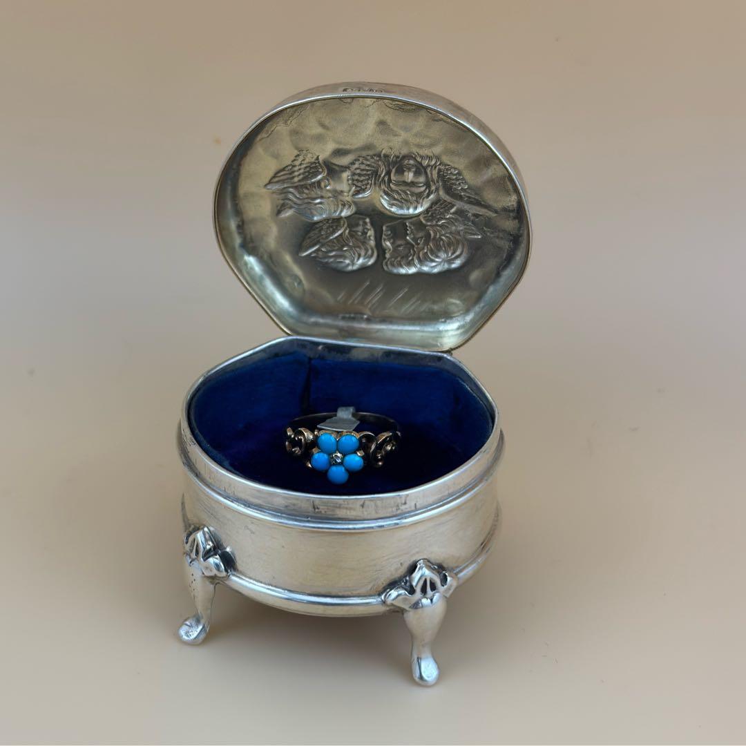 英国スターリングシルバーリングケース 1907年製造