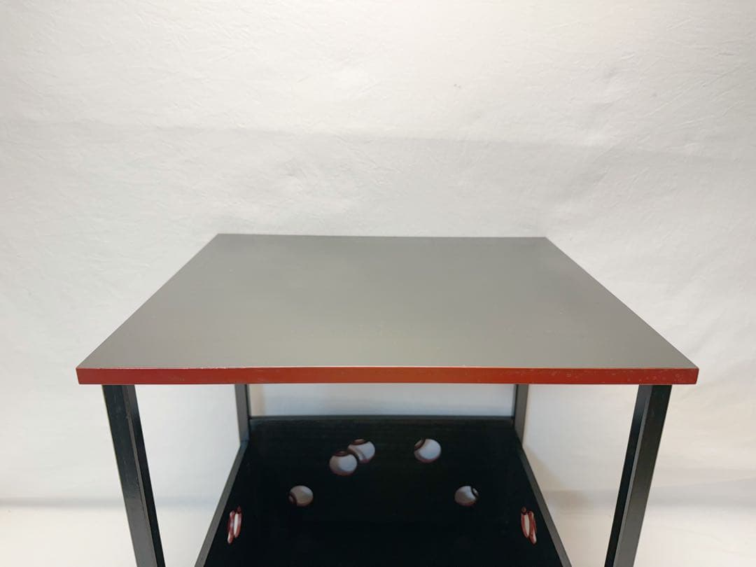 美品 茶道具 円能斎好写 つぼつぼ 壺々棚 青漆爪紅 組み立式 紙箱