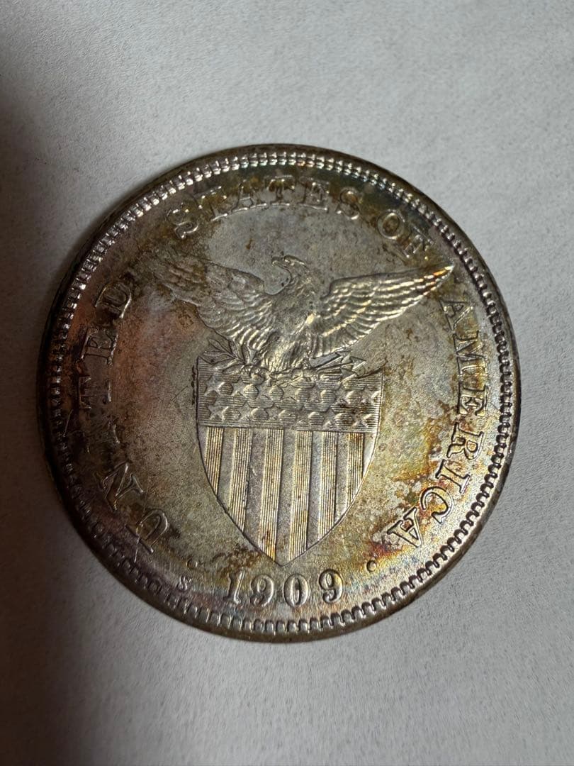 1909年 フィリピン 1ペソ 銀貨