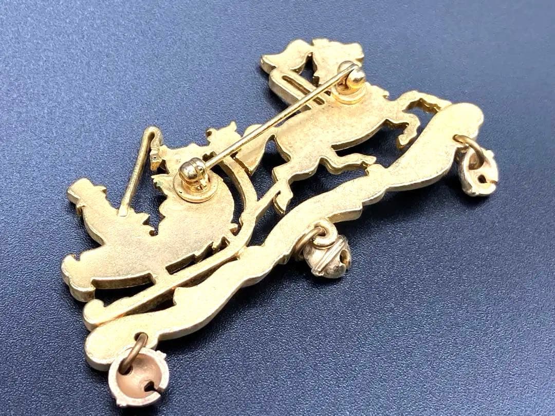 レア アンティークHERMES 七宝焼 ブローチ 馬車 ヴィンテージ￼ エマイユ