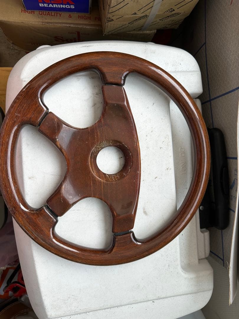 木製3スポークステアリングホイール