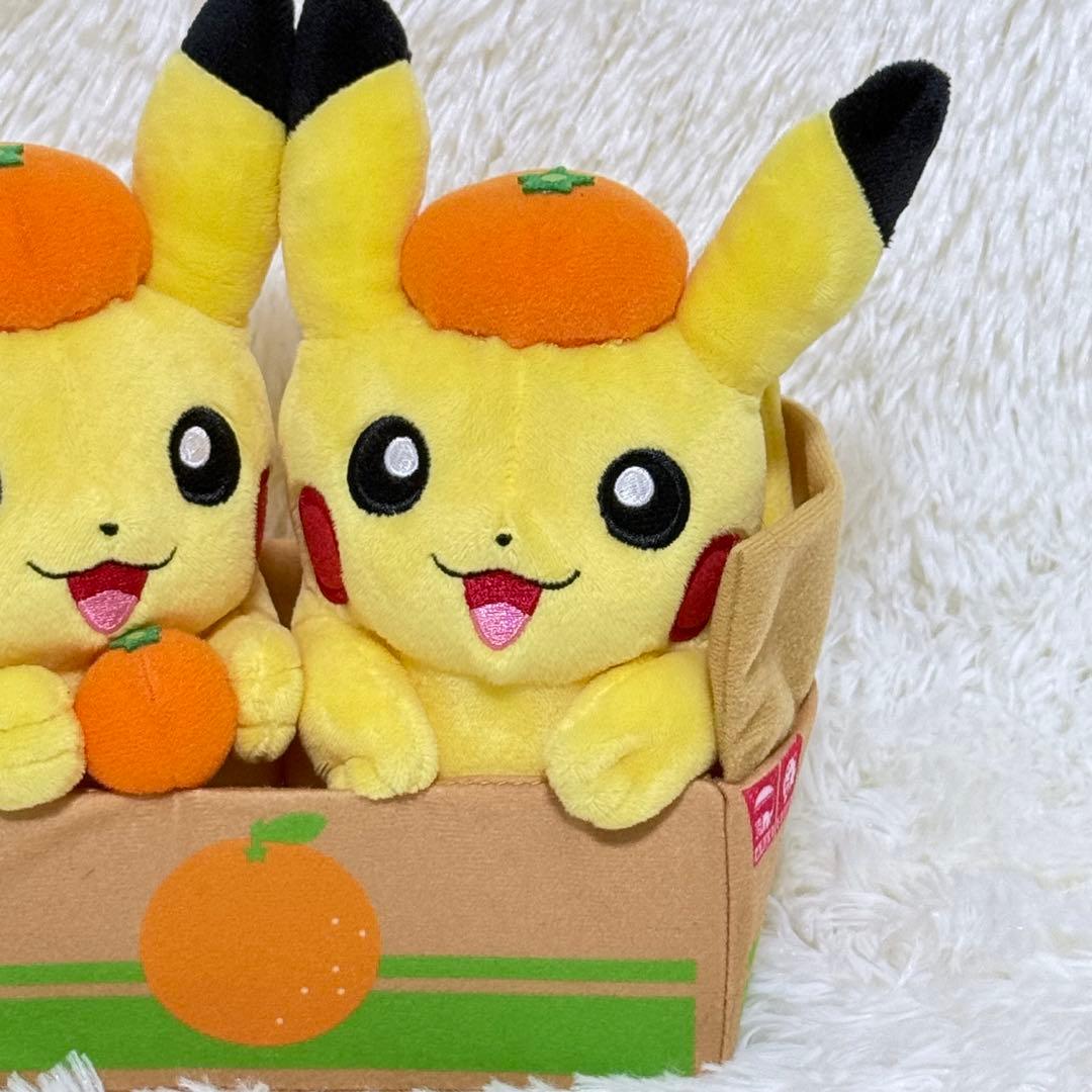 【✨️タグ付美品】ポケモンストア 愛媛 ペアピカチュウ えひめみかん ぬいぐるみ