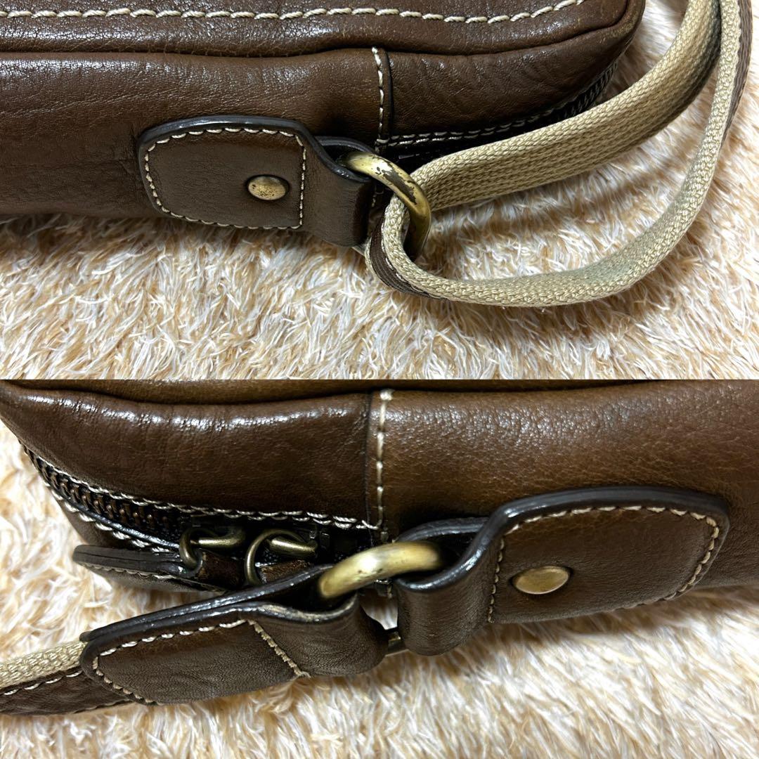 美品✨ 土屋鞄 ツチヤカバン トーンオイルヌメ ジップトップショルダーバッグ