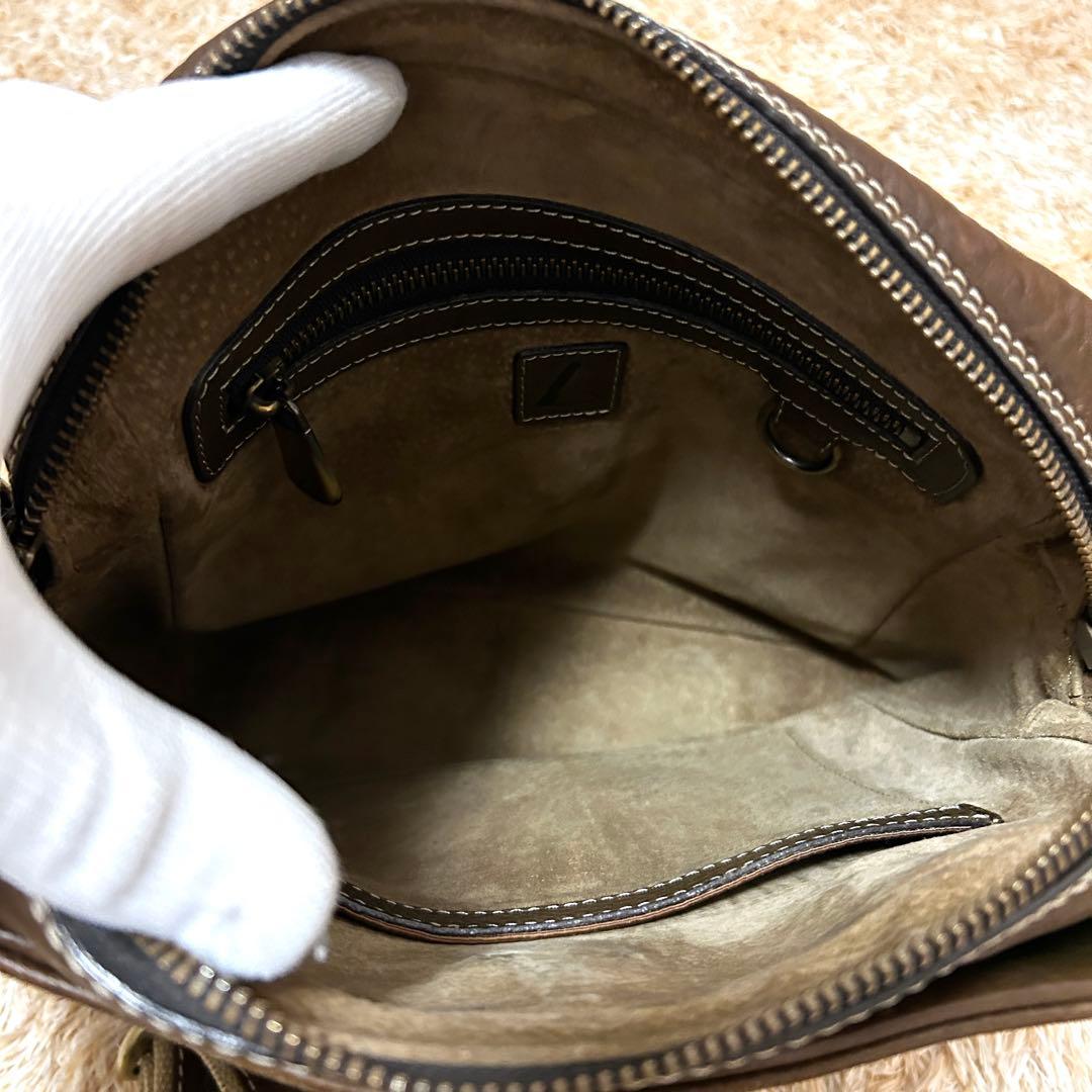 美品✨ 土屋鞄 ツチヤカバン トーンオイルヌメ ジップトップショルダーバッグ