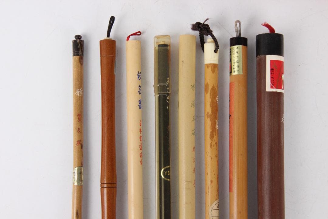 時代 まとめて 大量セット 共箱付 中国筆 日本筆 混合 文房具 FJ11-25