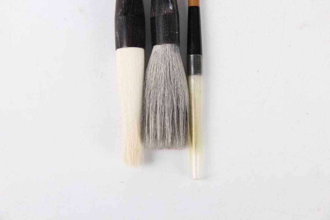 時代 まとめて 大量セット 共箱付 中国筆 日本筆 混合 文房具 FJ11-25