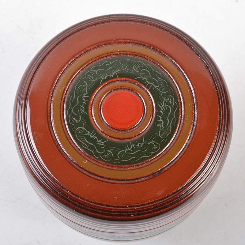 茶道具　塗師　平安　千穂造　五色塗　中棗　共箱　C　R5778