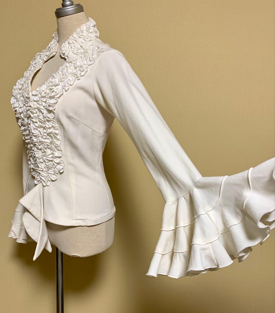 かみん様　フラメンコ 衣装　ソニアジョーンズトップス ホワイト サイズ3