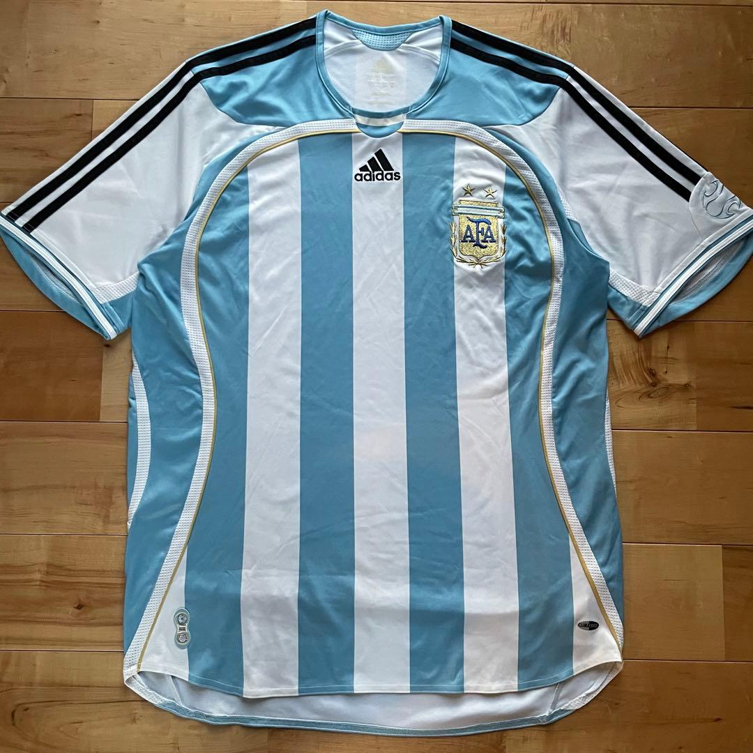 ★adidasアディダス06/07アルゼンチン代表半袖ユニフォーム2XOサイズ
