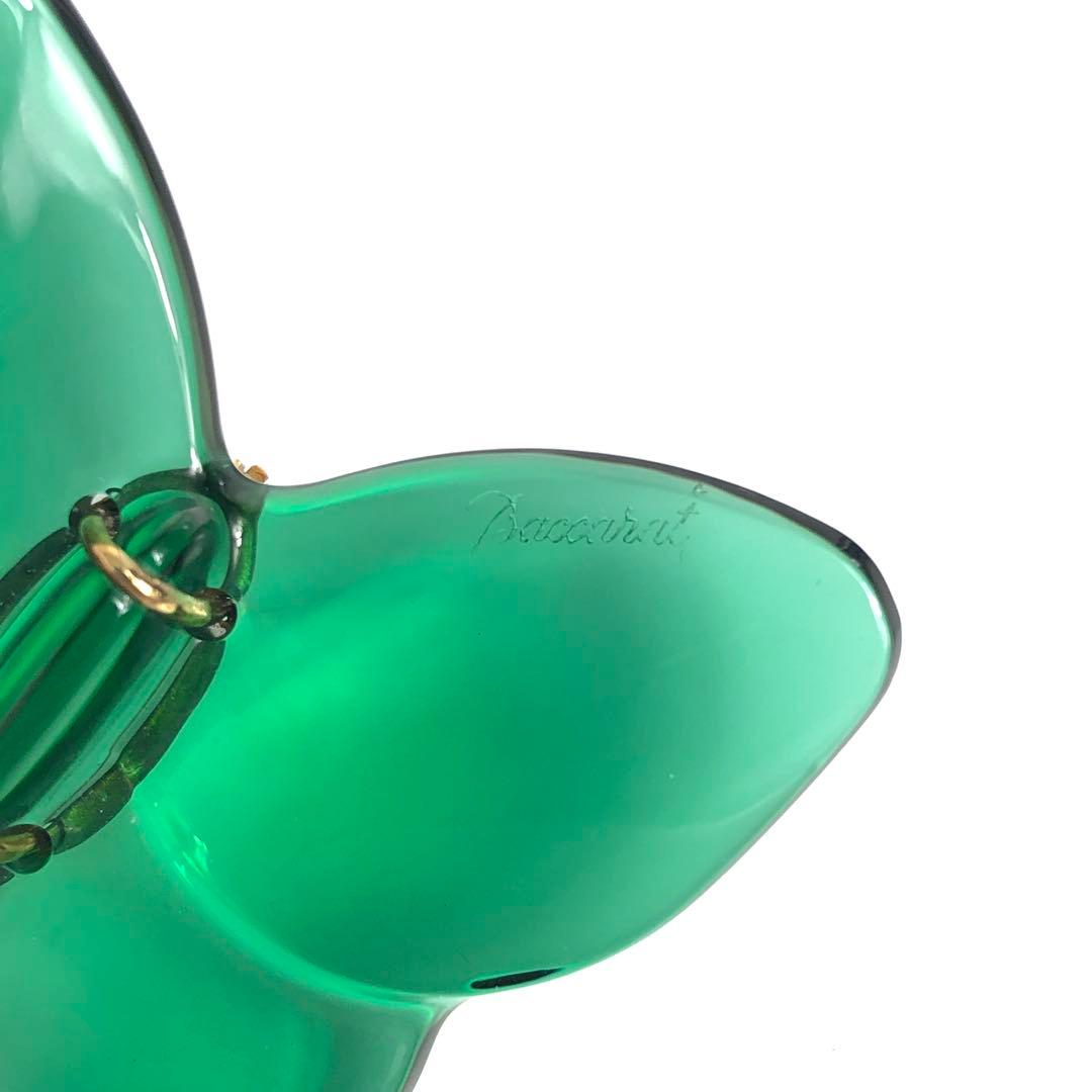 Baccarat バカラ ブローチ 蝶々 750 グリーン系 クリスタル 緑